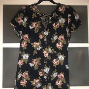 Abercrombie Floral Shirt Mini Dress